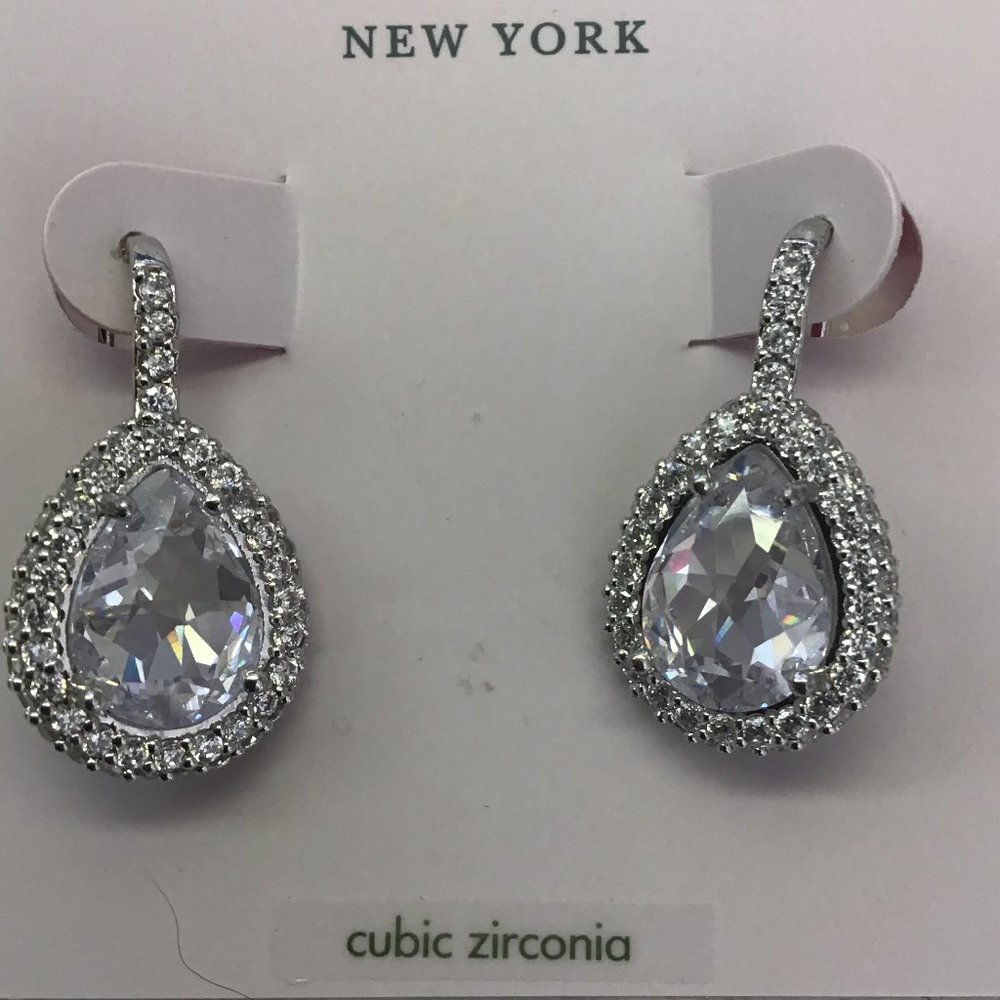 Kate Spade New Silver Teardrop Earrings
